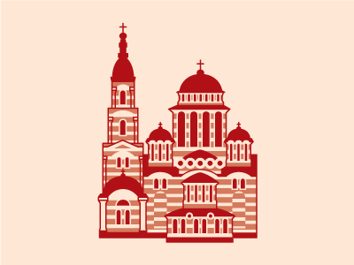 Kharkiv church city icon illustration kharkiv ukraine