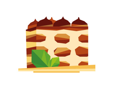 Tiramisu dessert food icon illustration mint tiramisu