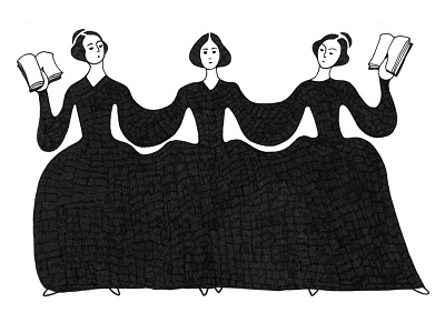 Charlotte Brontë black book charlotte brontë dress illustration sketch woman writer
