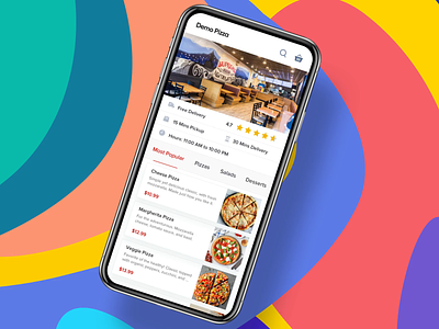 Demo Pizza - Ad Preview add to cart cards checkout customization food ordering flow menu order confirmation order summary payment pizza app pizza ordering restaurant booking