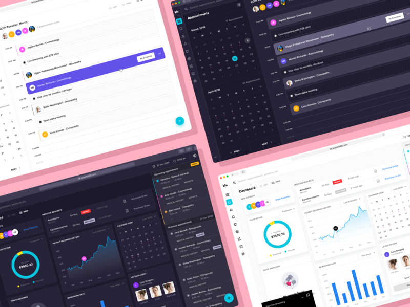 Clinical dashboard clinic dashboard health dashboard hospital management medical schedule widgets