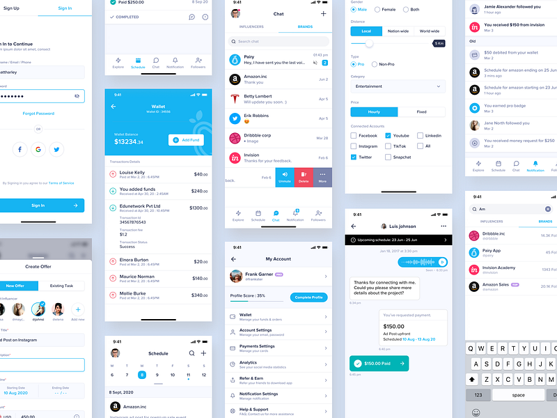 Pairy - Influencer App by Divan Raj on Dribbble