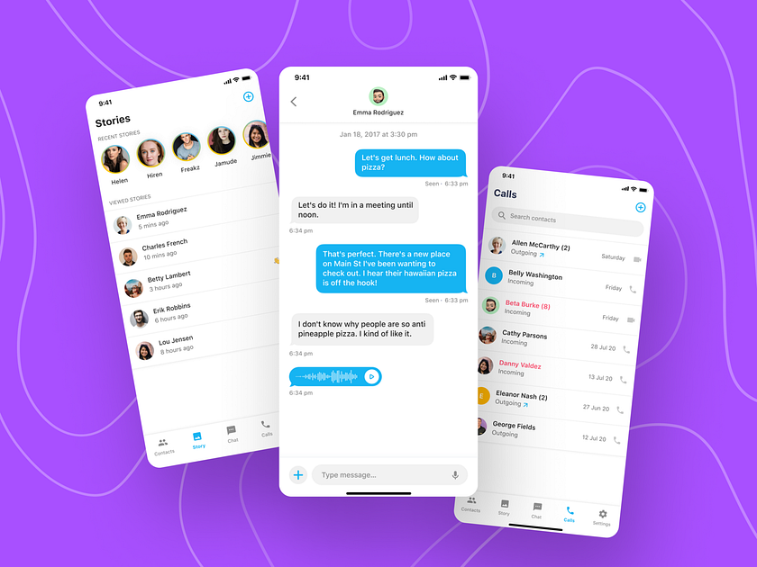Chat app UI Kit for sale by Divan Raj on Dribbble