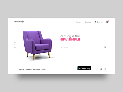 Rentomojo - Homepage Redesign app appliances bangalore chair delhi furniture landing page mumbai playstore rent rental rentomojo
