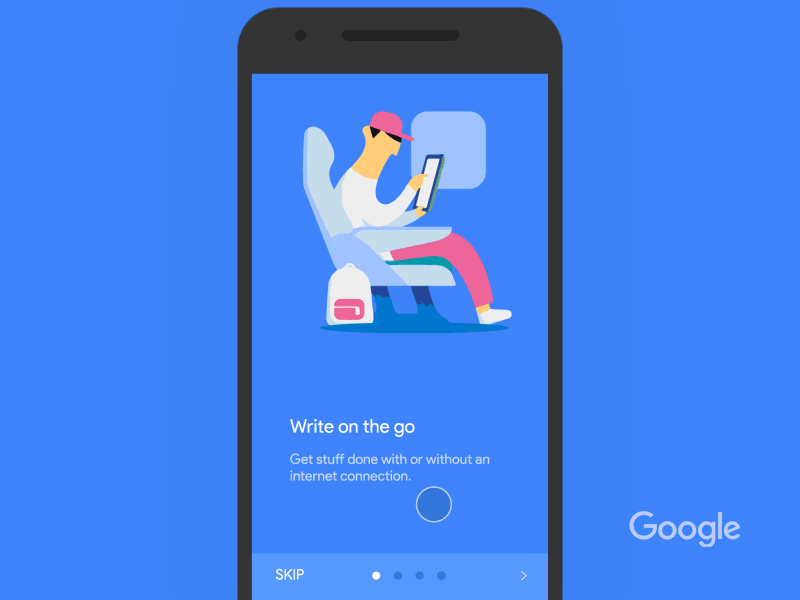 Google docs app onboarding interaction android animation app docs drive forms google interaction material onboarding sheet slides