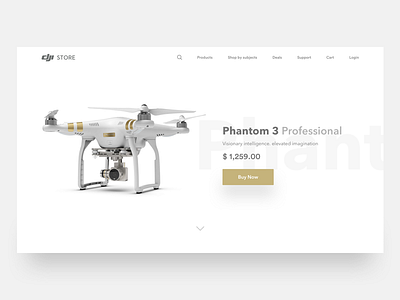 Dji Drone Phantom 3 - Landing page add to cart camera clean dji drone hd landing page minimal photo product page ui website