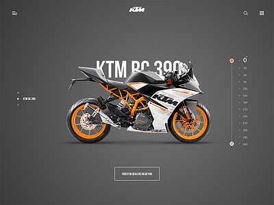 KTM RC 390 - Landing page bike dark duke ktm ktm rc 390 landing page motorcycle product slider sport ui website