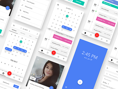 Event Calendar iOS App UI Kit add location add note app birthday calendar choose color create event edit invite peoples ios search ui kit