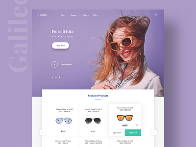 Galileo product Landing page - sketch app chat landing page marketing notification product sale sketch sunglasses ui website