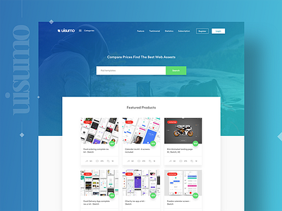 UISUMO Landing page - Subscribe Now freebies gradient icons landing page logo mockup ribbble shot templates ui kit uisumo web page