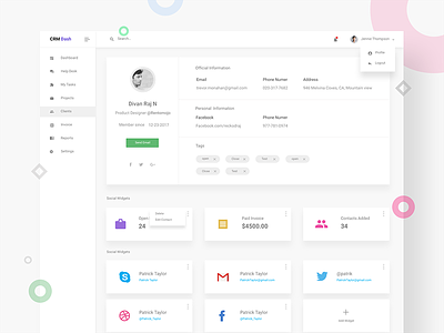 UISUMO client details page. dashboard dribbble freebies icons invoices landing page logo mockup templates ui kit uisumo web page
