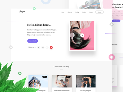 Bloggers Wordpress landing page - Free Theme 📝 blog bloggers cards follow landing page leaf minimal presentation testimonial typography webdesign wordpress