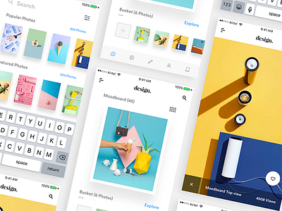 Interactive Photo viewer cards colors creative ios likes moodboard moodshot photo photo viewer search views wishlist