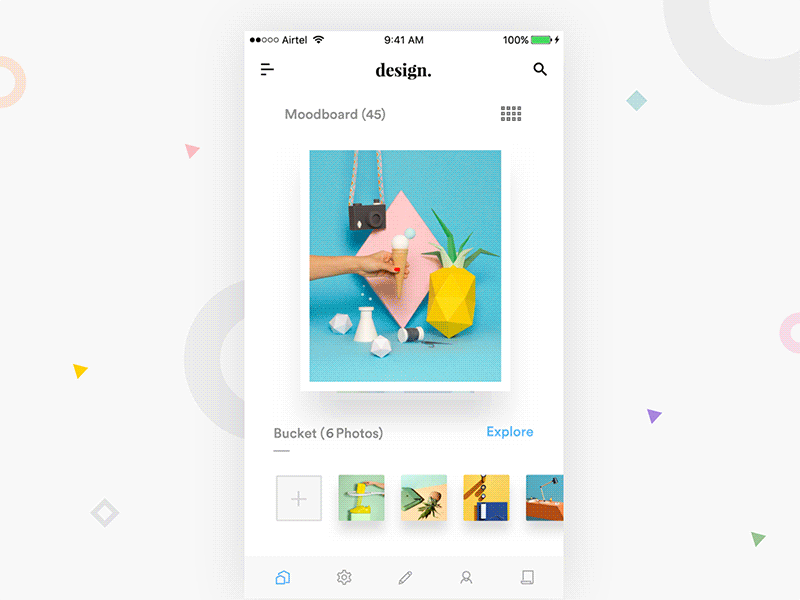 Photo viewer interaction animation cards colors interaction moodboard moodshot motion photo photo viewer search swipe animation wishlist