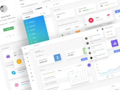 UISuMo - Admin Dashboard admin calendar contacts crm dashboard dribbble icon invoice material profile task wip