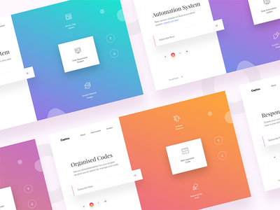 Captico - Gradients gradients icons landing page minimal mockup presentation sliders split webdesign ui web design website