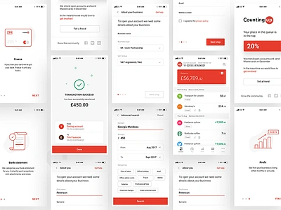 Countingup banking app screens accounting animation banking countingup credit card freeze graph onboarding reports ui animation ui interaction