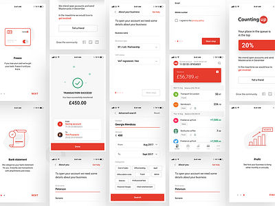 Countingup banking app screens