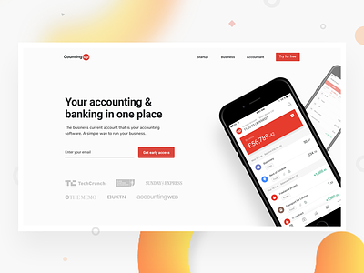 Countingup banking app landingpage accounting animation banking countingup credit card freeze landing page onboarding reports ui interaction website homepage