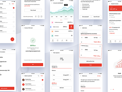 Countingup banking app screens - invoice accounting animation banking countingup credit card freeze graph invoice onboarding reports ui animation