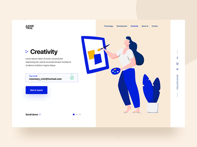 Landing page creativity entertainment freelance homepage illustration landing page marketing page mobile responsive mobile ui design responsive design technology ui design