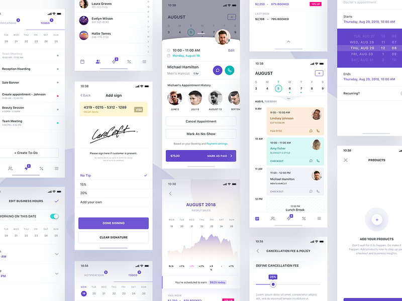 Hair salon app by Divan Raj on Dribbble