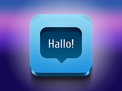 Messenger app app icon blue graphic river hallo icon icons ios messenger violet