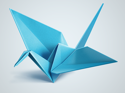 Blue Origami Bird bird blue icon illustration origami paper