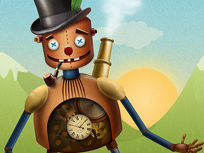 Roppy Robot illustration iphone game ssteampunk