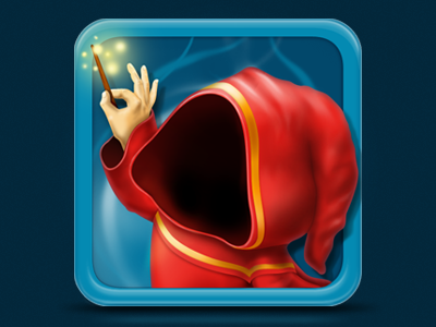 Drawn Castle Icon Proposal app blue game hood icon ipad magic wand red wizard