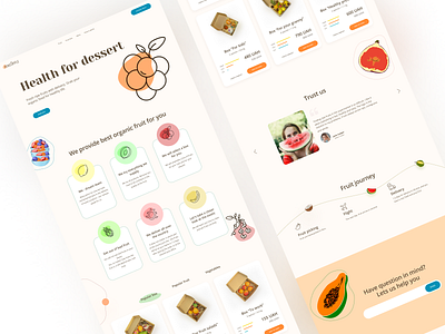 Health for dessert design food fruit health leanding page ui ux web