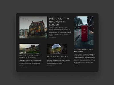 Blog Page blog design england page page layout responsive responsive design travel ui ux web web design website