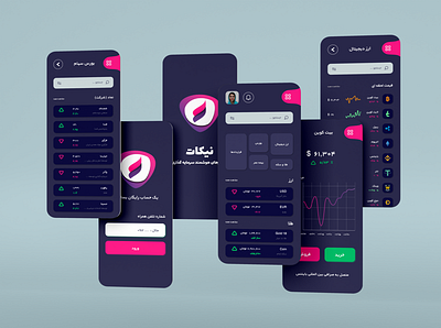 Redesign of Nikat application bitcoin coin cryptocurrency exchange financial app gold insurance investment platform mobile app redesign stock market trade ui
