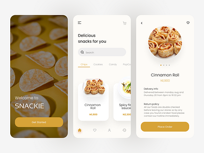 Snacks Ordering App restaurant snacks ui