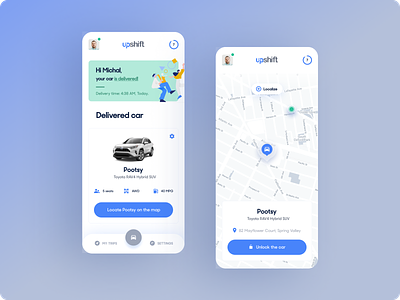 Upshift - Mobile app map app car cars carsharing design productdesign tonik ui ui design userinterface ux