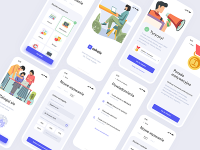 eSchool - parents' app 3 app courses dashboard dashboard ui education app learn learning app michanczyk mobile app movade school ui ux