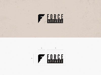 Force Apparel Logo Brand apparel behance brand brand identity branding graphic design grid icon logo logo design logo grid logo mark