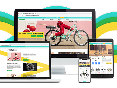 GreenBike - Mockups branding design ecommerce ux