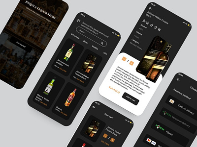 Liquor store app app branding design e commerce app liquor ui ux