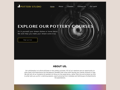 Landing Page Pottery Studio 💛💛💛 3d animation art branding ceramics design graphic design icon illustration landing landingpage logo minimal pottery typography ui ux vector web website