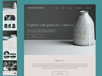Landing Page Pottery Studio