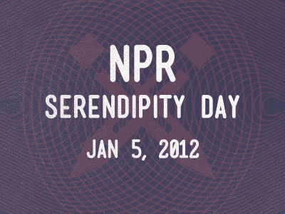 Npr Serendipity Day Button 1950s news npr retro science serendipity day technology texture