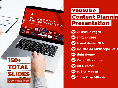 Youtube Content Plan Presentation PowerPoint Template