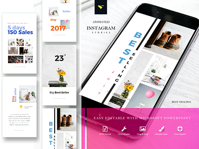 Instagram story template easy editable with powerpoint android art branding branding design clean cover highlight cover icon ecommerce etsy flat highlight cover highlight icon icon instagram stories instagram story ios minimal mobile ui ux