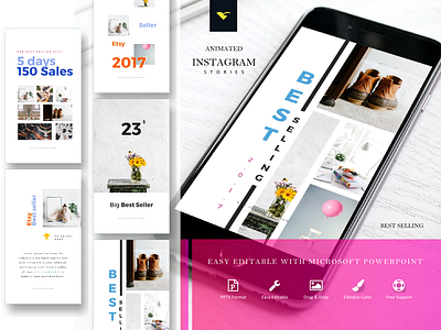 Instagram story template easy editable with powerpoint