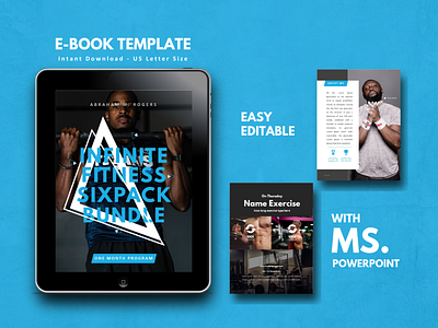 Fitness & GYM eBook Template Editable Using Microsoft PowerPoint android clean ebook ecommerce etsy fitness fitness app fitness center fitness club fitness logo flat graphic design gym app gym flyer gym logo icon ios minimal ui ux