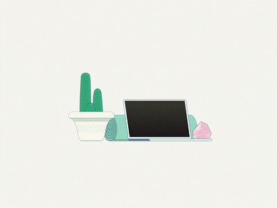 home work cactus crystal illustration vector workfromhome yoga
