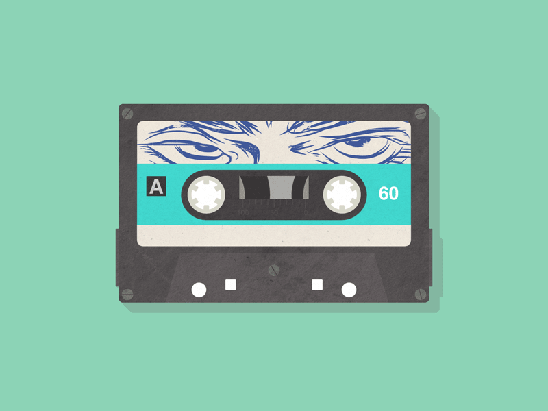 Cassette 80s illustration mixtape retro vector