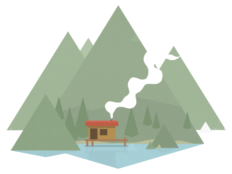 Gone Fishing gif illustration mountain smoke vector