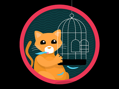 Hungry Cat cat illustration vector